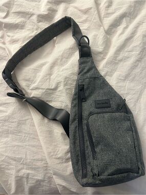 Vera Bradley Charcoal Gray Sling Bag with Adjustable Strap